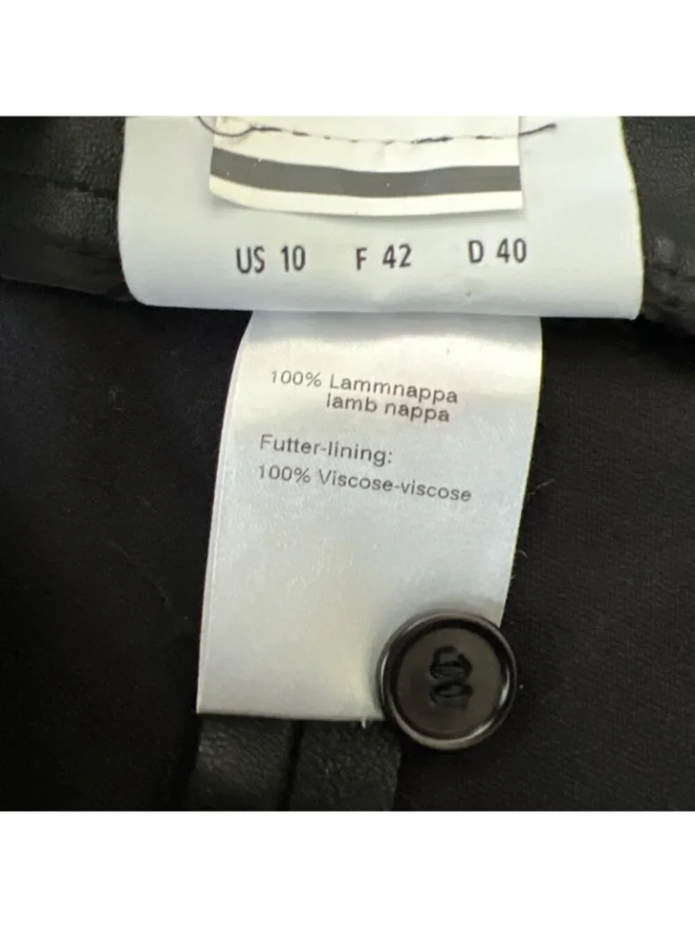 Akris Punto‎ Fancy Lambskin Nappa Leather Front Fitted Pants Womens US 10 Black